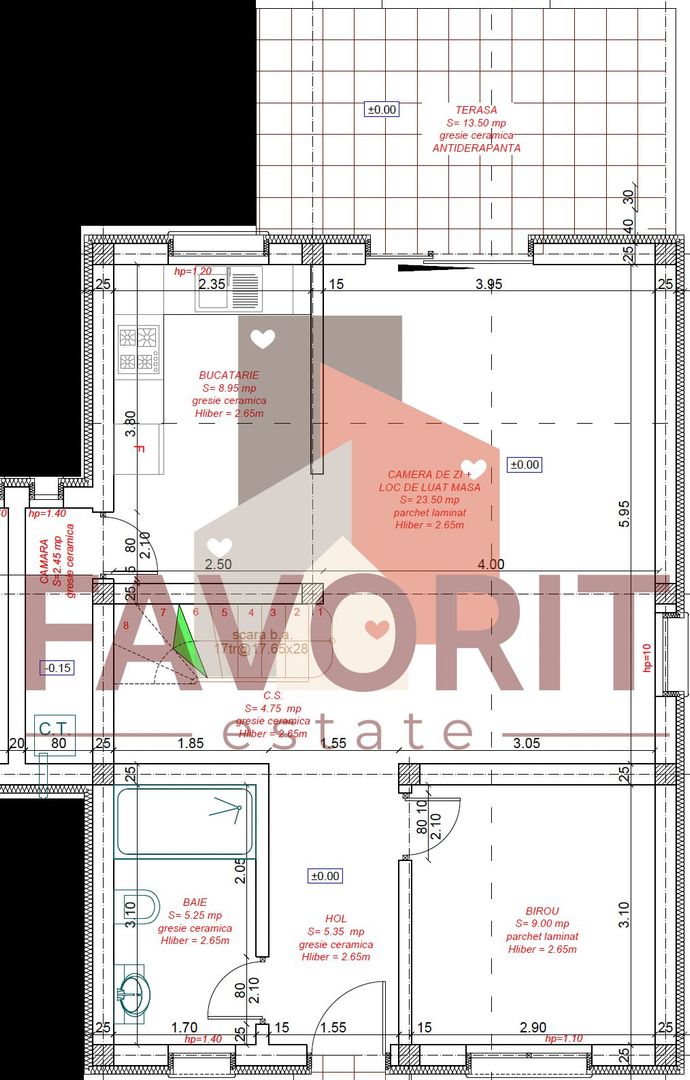 Duplex 5 camere ,despartit prin camera tehnica, finisat la cheie in Mosnita - Schiță 17