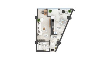 Vânzare apartament- 1 cameră 47.95 mp, str. N. Zelinski, Botanica - Poză 6