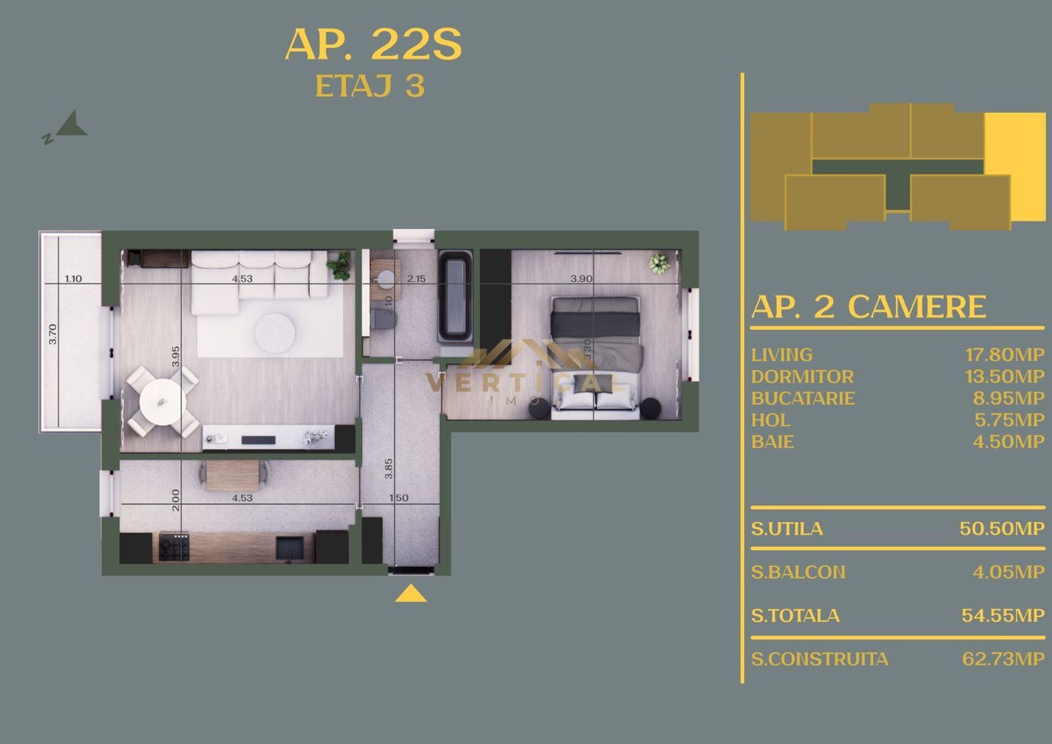 Apartament 2 camere cu balcon - comuna Berceni - Poză 11