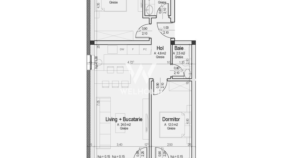 Apartament 3 camere cu gradina – Predare la cheie  Sibiu - Schiță 10