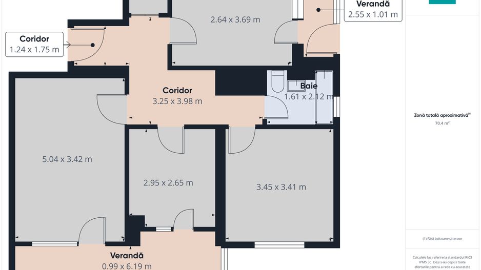 Apartament 3 camere ,63mp, B-dul Dacia-Rogerius - Poză 10