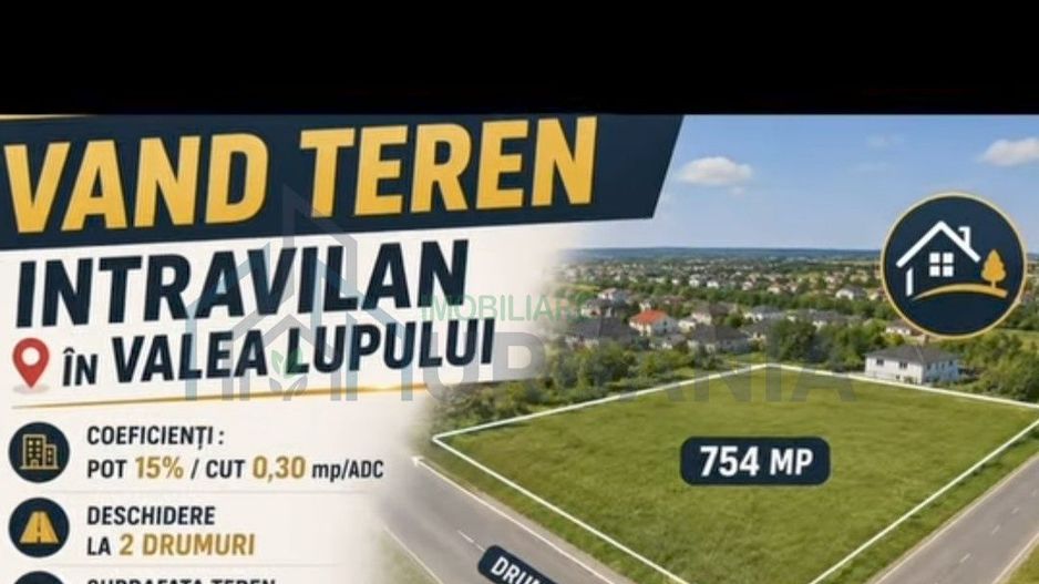 Teren intravilan de vânzare în Valea Lupului, Iași – 754 mp - Poză 1
