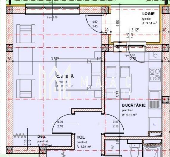 Apartament 1 camera | Decomandat | Zona Brana - Poză 1