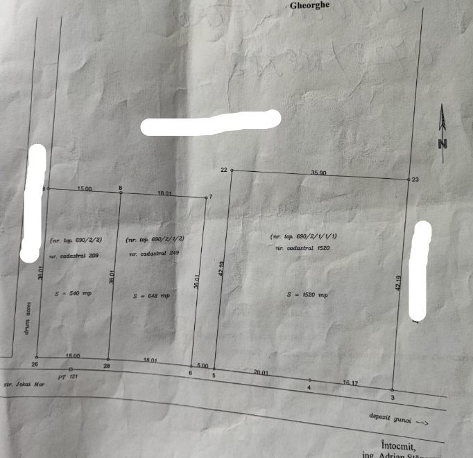Două parcele de teren intravilan 648/1520 m² de vanzare Sfântu Gheorghe - Poză 2