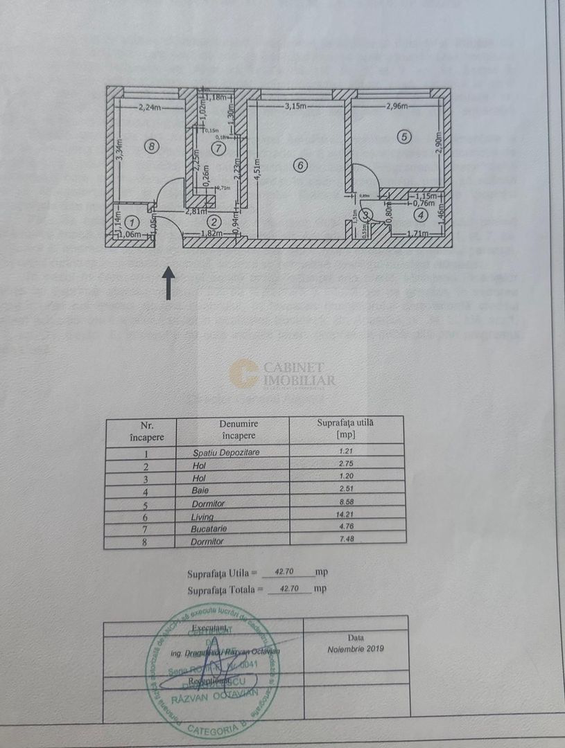3 Camere | Etaj Intermediar | Decomandat | Creditabil | Gorjului - Schiță 8