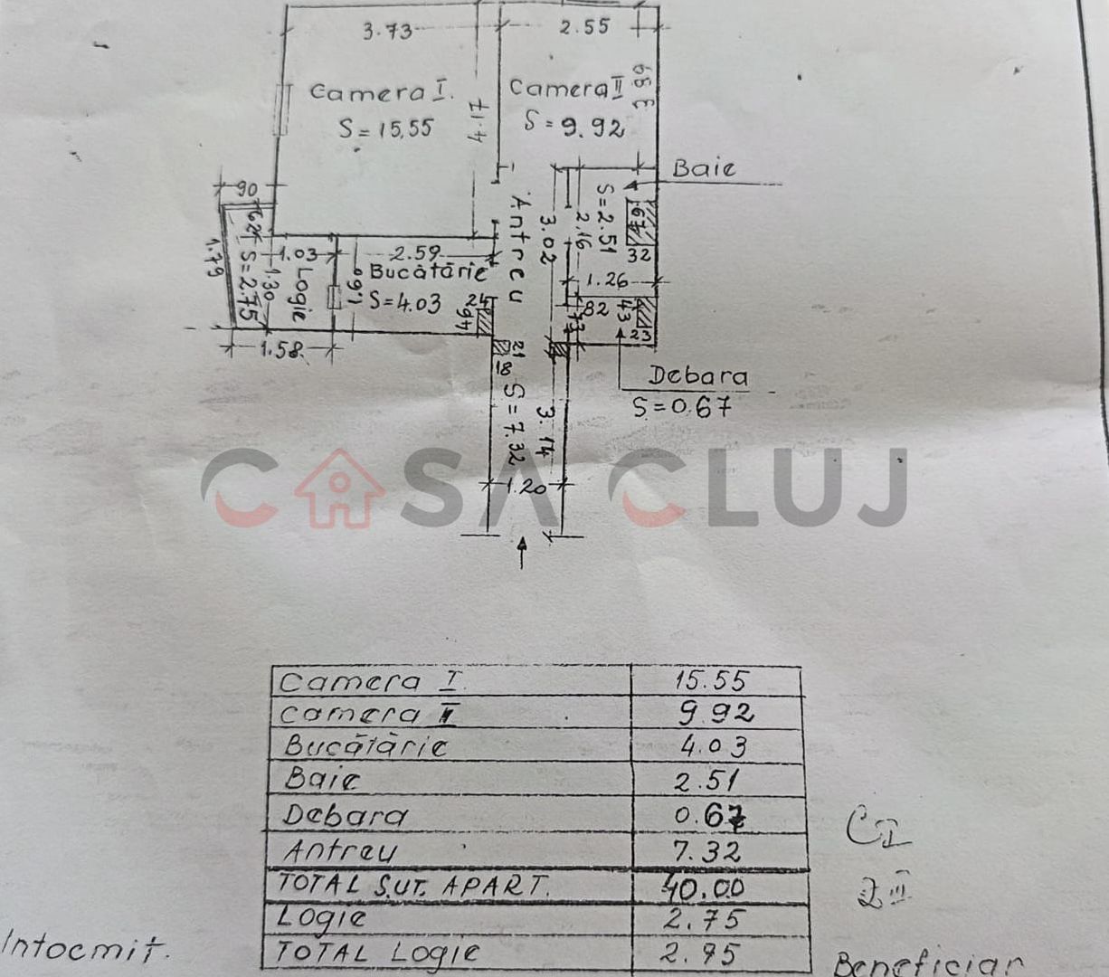 Apartament cu 2 camere, etaj intermediar, Academia de Muzica - Schiță 7