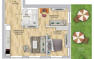 Apartament de 3 camre + gradina + parcare subterana - 1 Mai / Domenii - Poză 12