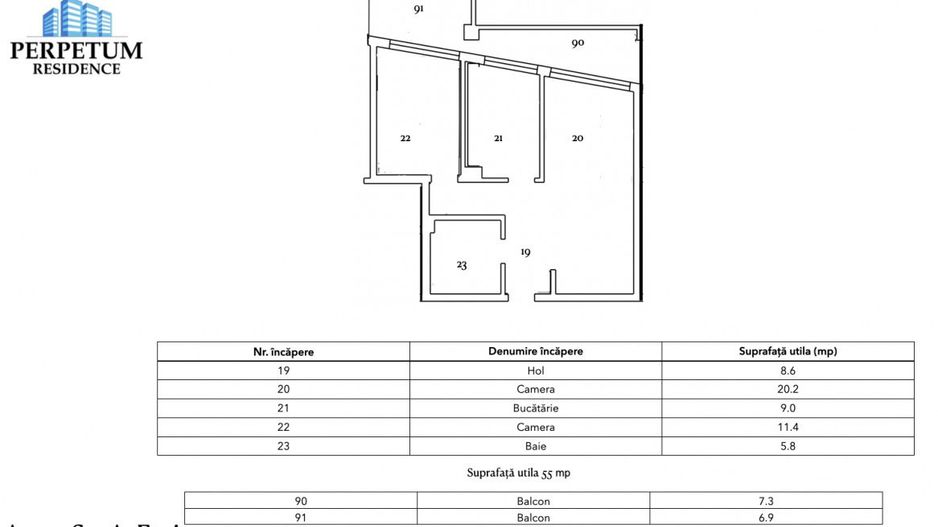 Tomis Nord - Vanzare apartament decomandat cu 2 camere,  bloc nou. - Poză 8