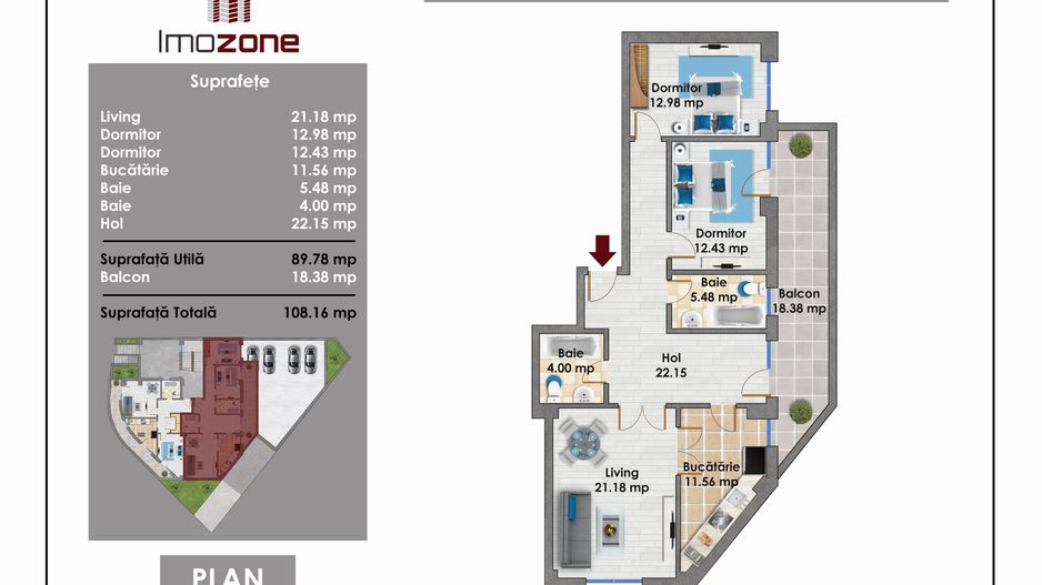Apartament 3 Camere/ Terasa De 19MP/ Parc Crangasi/ Parter Inalt/ Finisat/ NOU - Poză 2