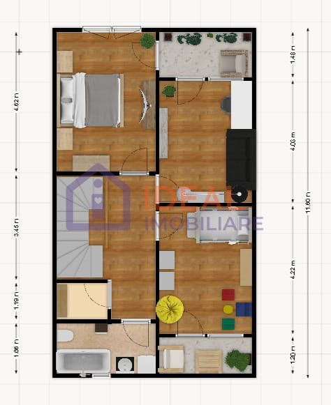 Casa Tip Duplex cu 4 camere si carport, in Cartierul Arhitectilor - Schiță 13