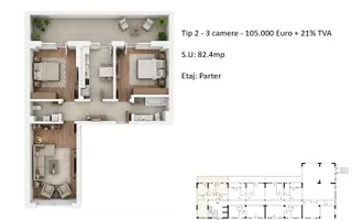 Apartamente 3 camere + Duplex | PLATINUM RESIDENCE Faza 3 - 2026 - Schiță 24