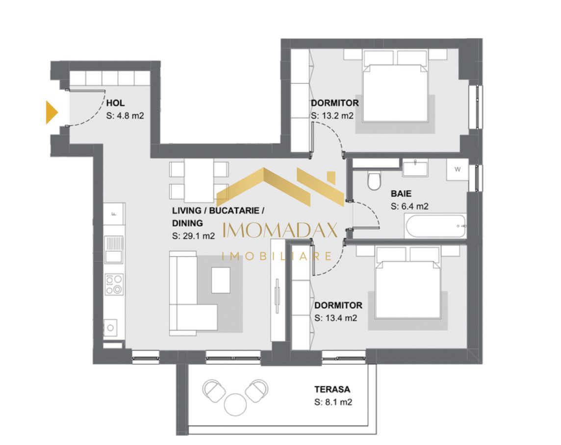 Aradului-Apartament 3 Camere-Centrala Proprie - Poză 15