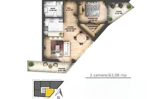 Apartament modern cu 2 camere, 2 balcoane și vedere deschisă. - Poză 15