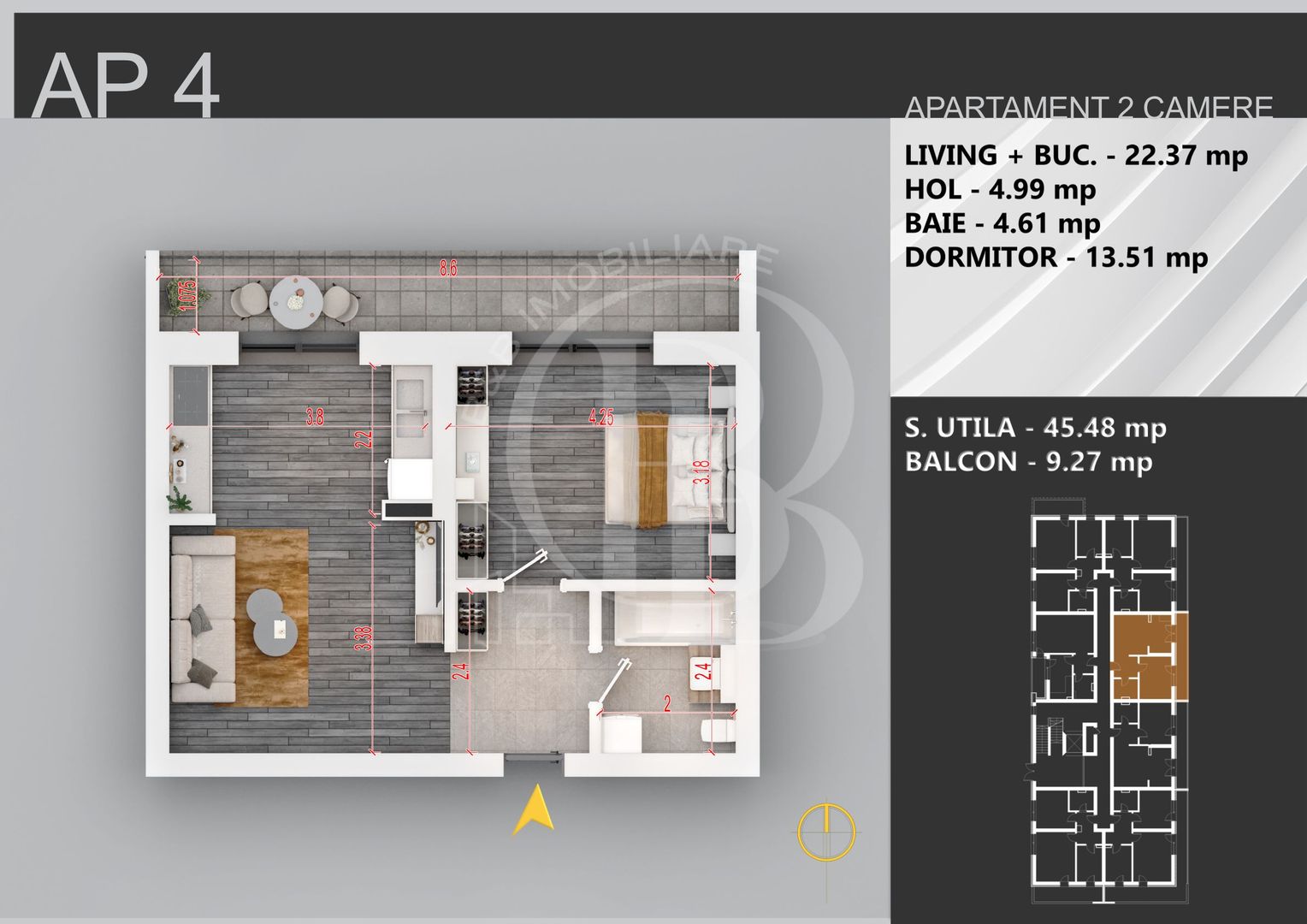 Theodor Pallady Apartament 2 camere Finalizare Rapida - Schiță 2