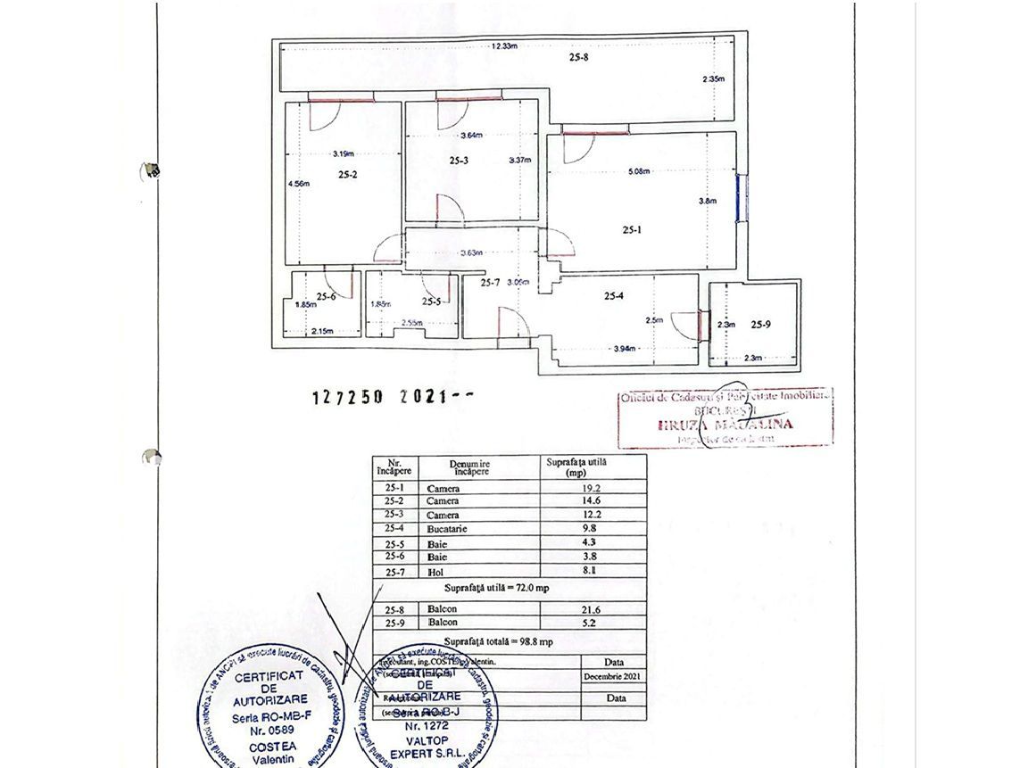 Apartament 3 camere+Birou Theodor Pallady Metrou Teclu - Schiță 1