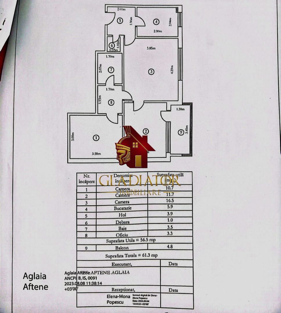 Apartament 3 camere, 61 mp – în inima Iașului, centru - Poză 3
