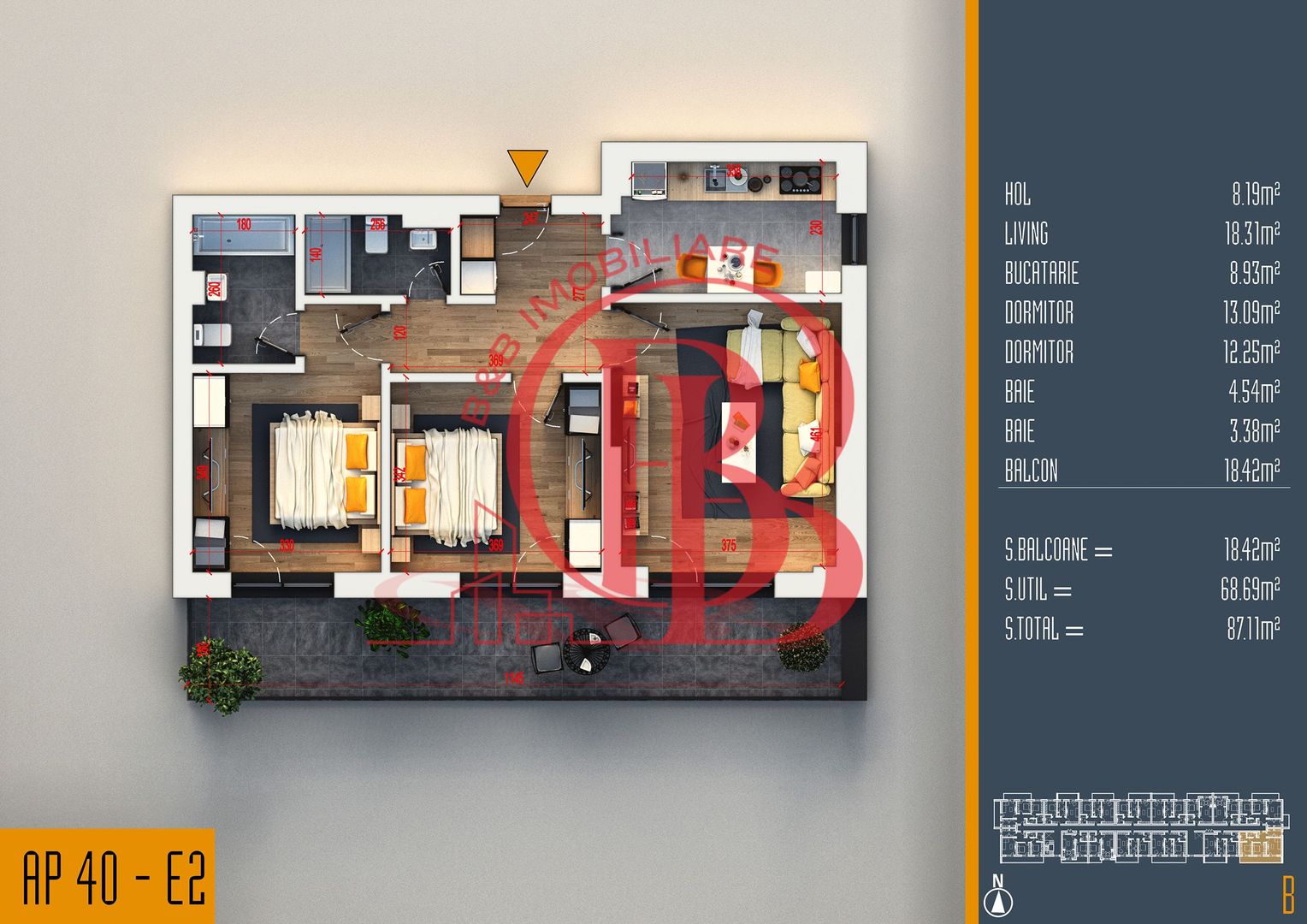 Oferta Lansare 3 camere proiect nou Pallady - Schiță 7