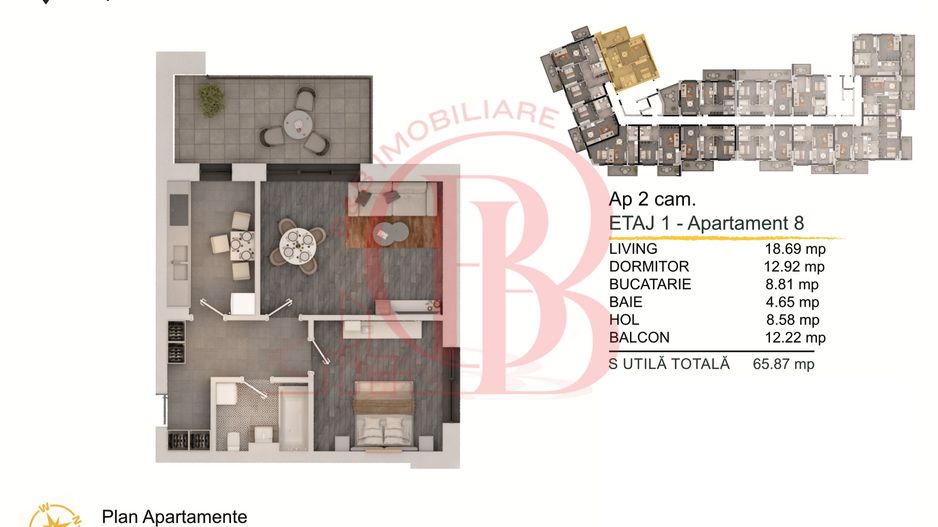 Theodor Pallady-Apartament 2 camere Loc de parcare Bonus - Schiță 2