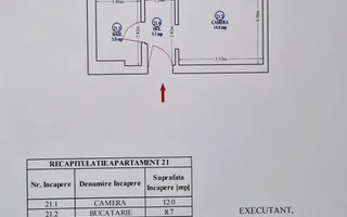 2 camere | 43,8 mp| Metrou Nicola Teclu 12 min | Mobilat si utilat - Schiță 14
