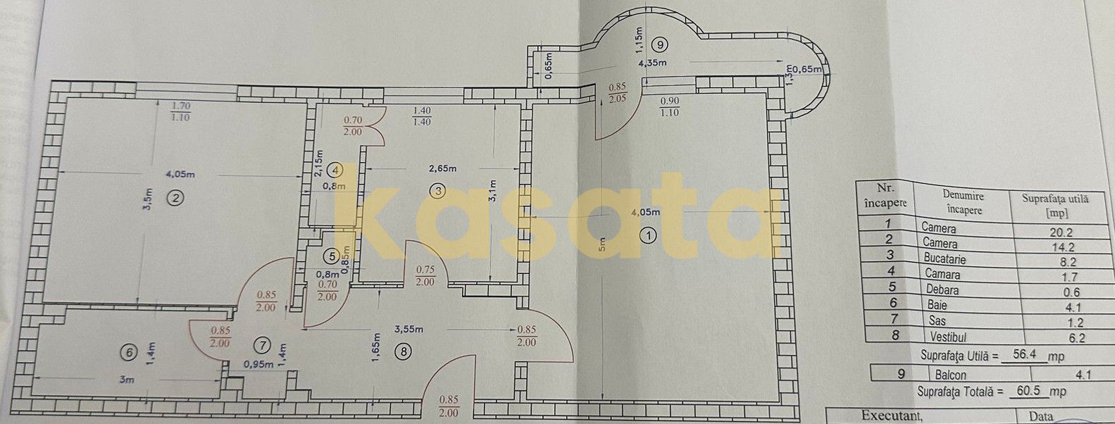 2 Camere | Vedere Parc Sebastian | Renovat | Etaj Intermediar - Schiță 15