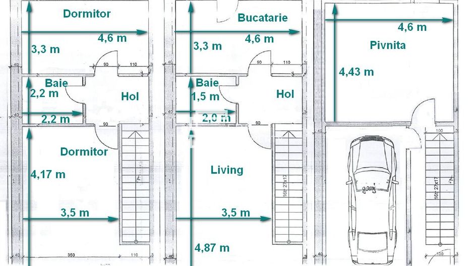 Casa tip triplex 4 camere, teren 84 mp, garaj - zona Turnisor -Sibiu - Poză 14
