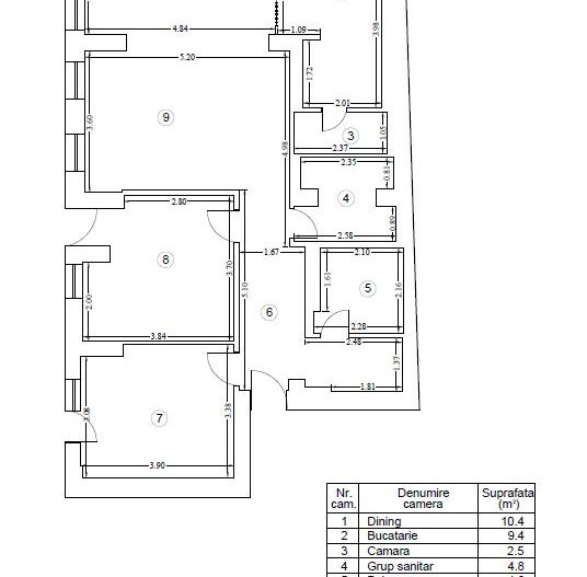 3 camere și grădină de 77 mp - Stefan cel Mare - Dacia - Dorobanti - Schiță 19