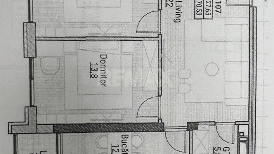 Apartament cu 2 camere și living  în complexul rezidențial Colina Verde Residence, Durlești - Poză 3