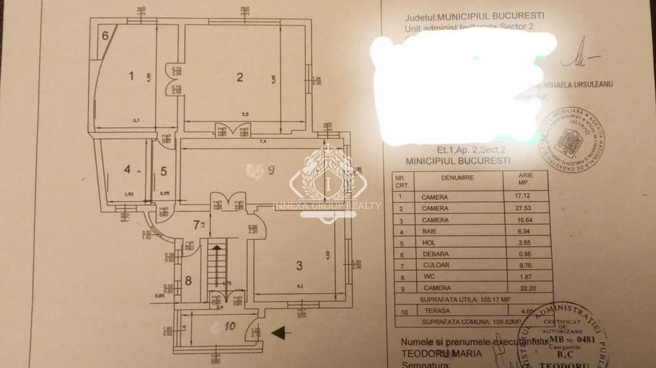 Gradina Icoanei | Apartament 5 camere in vila interbelică | Curte individuală - Schiță 25