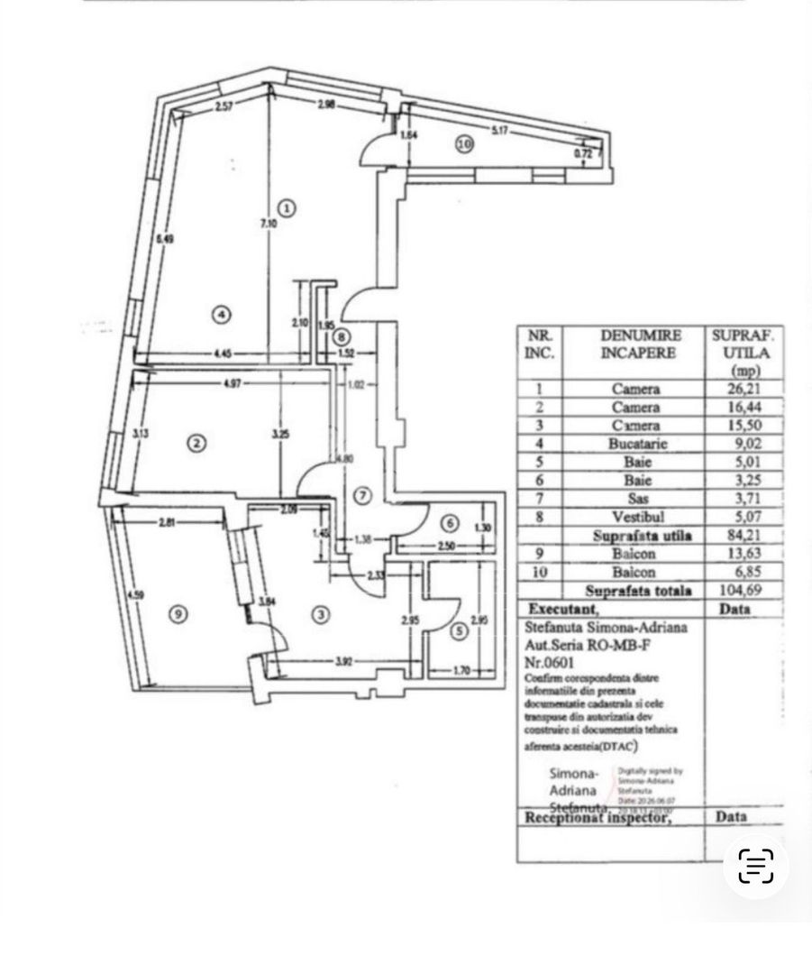 APARTAMENT 3 CAMERE | 103 MP UTILI | FINISAT LA CHEIE | IANCULUI – FERDINAND - Schiță 24