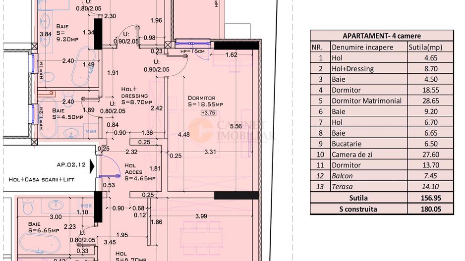 4 camere decomandat | Aviatiei | finisaje la alegere - Schiță 14