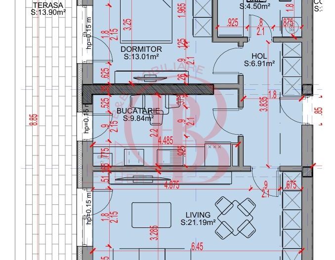 Apartament 2 camere Parcare Gratis Theodor Pallady 5min STB - Schiță 2