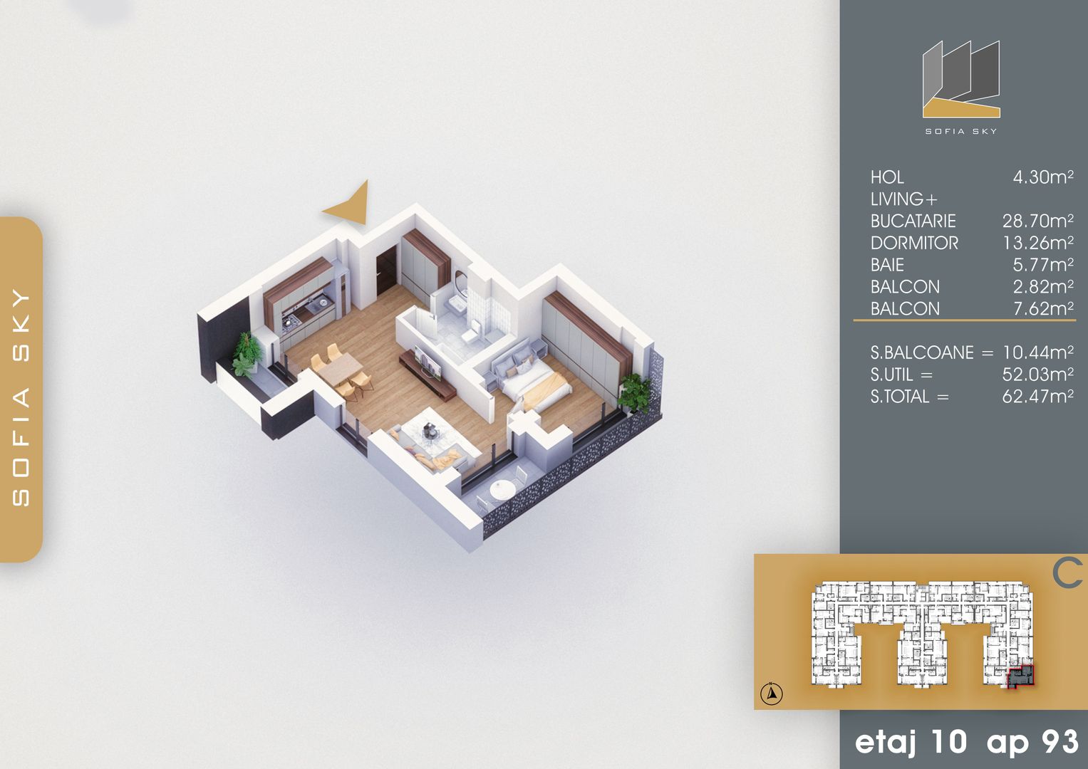 studio 2 balcoane ideal investitie 700 metri Metrou Nicolae - Schiță 7