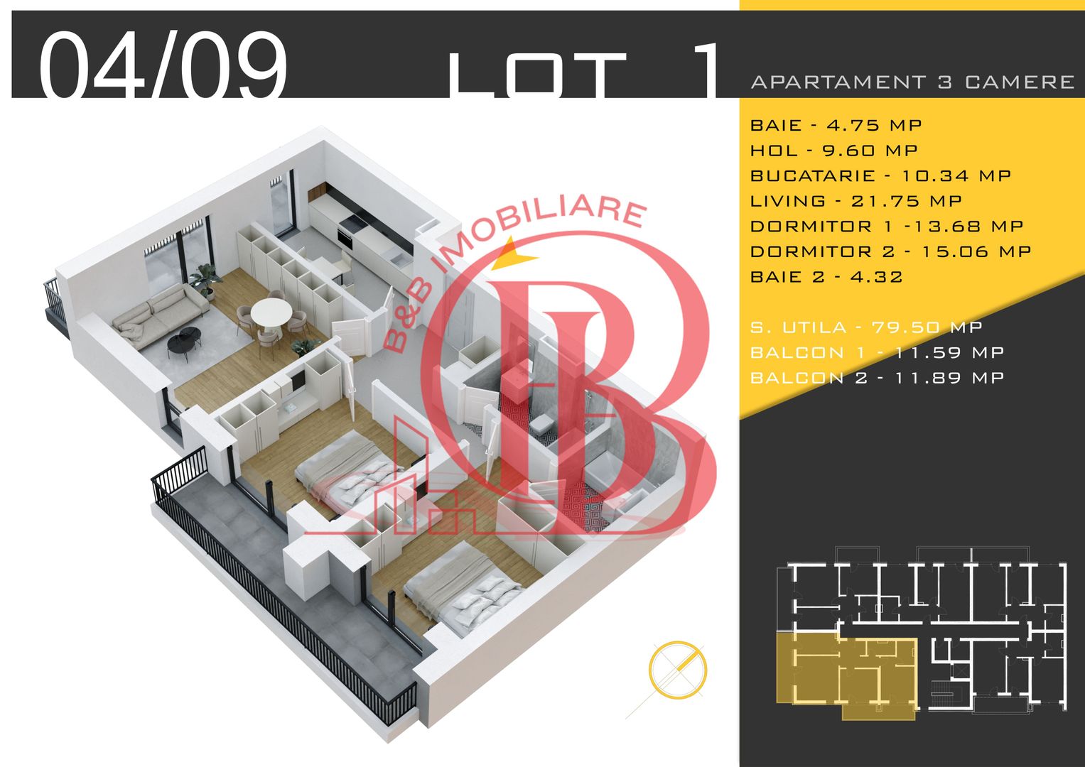 3 camere decomandat Titan Pallady  Metrou Nicolae Teclu - Schiță 11