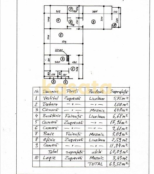Apartament 3 camere complet renovat | Etaj 2 | Metrou 1 Decembrie 1918 - Schiță 12