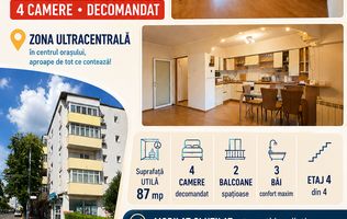 Apartament cu 4 camere, mobilat și utilat, VASLUI - zona ULTRACENTRAL;