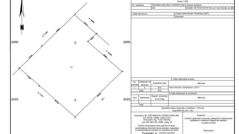 Teren intravilan 974 mp - Domnesti - Poză 1