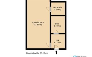 Garsoniera moderna, renovata, cu vedere panoramică – Parcul Tractorul, Brașov - Schiță 23