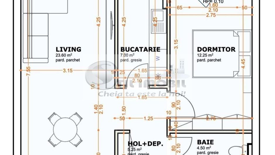 Oferta 2 camere decomadat  56 mp Tatarasi  bloc nou- 79,000 € - Poză 2