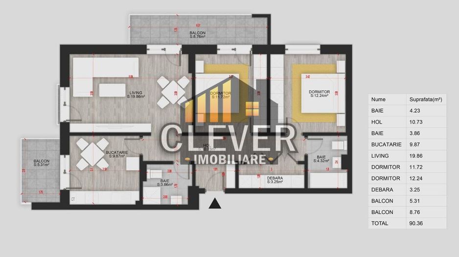 Apartament 3 camere Mobilat+Utilat Th. Pallady Metrou Teclu - Poză 2