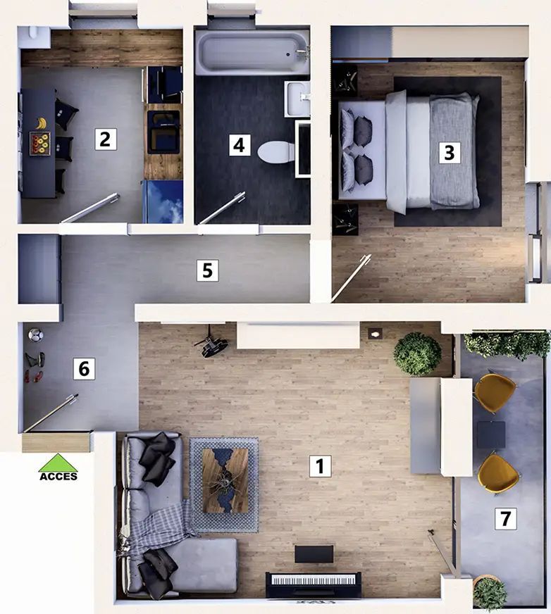 Apartament 2 camere cu loc de parcare inclus - Poză 14