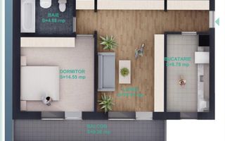 COMISION 0%! Apartament Nou 2 camere-balcon-etaj 2-lift-Zona Nord - Poză 1