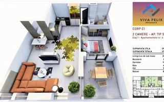 2 camere | finisat premium | parcare inclusa | VIVA RESIDENCE FELIX - Poză 13