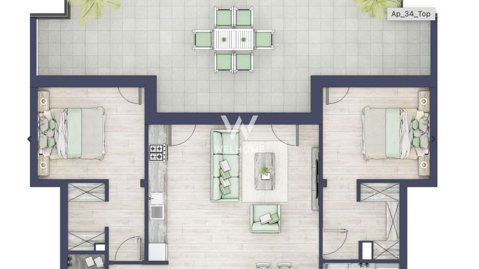 Penthouse cu 3 camere. direct de la constructor - Turnisor, Sibiu - Schiță 9