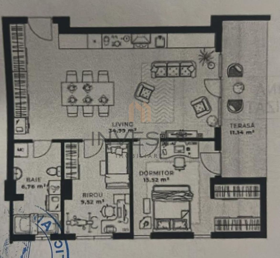 Aprtament 3 camere - view spre Baza Sportiva/Se preda la cheie - Schiță 9