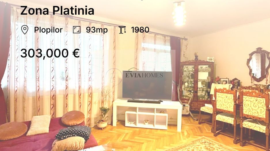 3 camere/2 băi/ 91 mp utili/ balcon Zona Platinia - Poză 1