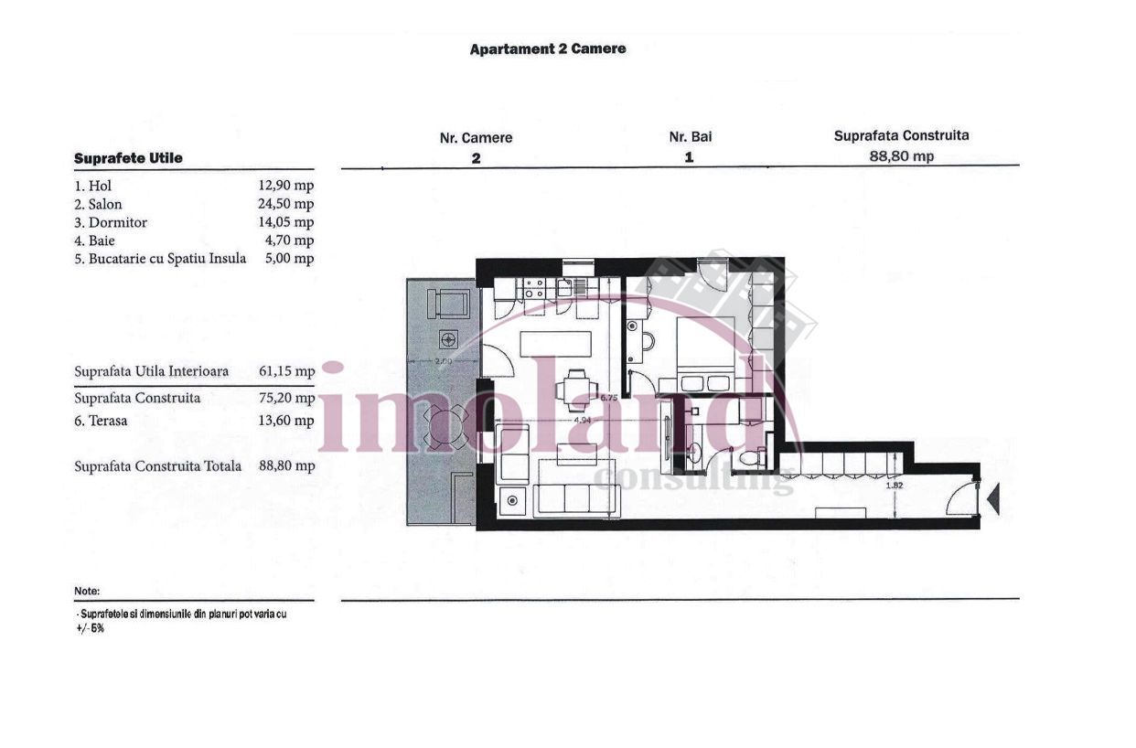 Vanzare - 2 camere - apartament NOU - 2026 - Pergola Nord-Pipera - Schiță 9