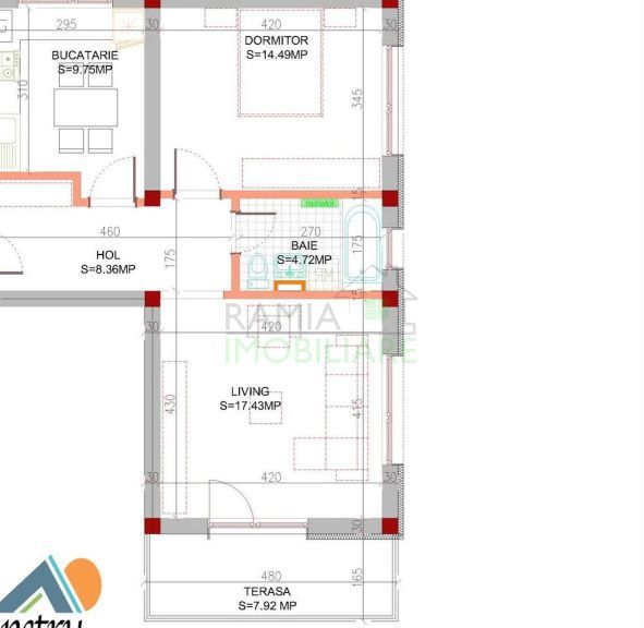 Apartament 2 camere Sânpetru Residence, terasă, loc parcare - Poză 9