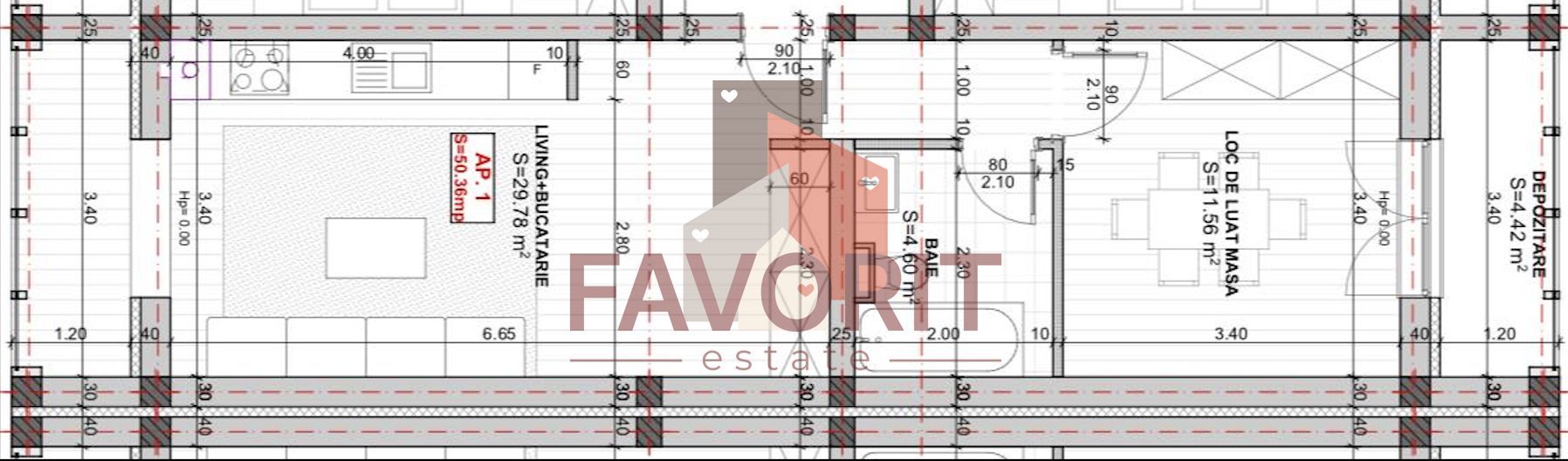 Apartament nou cu 2 camere la etajul 1 in Giroc - Schiță 6