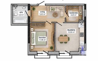 Vânzare, apartament, 1 cameră, str. Independenței, Botanica - Poză 2