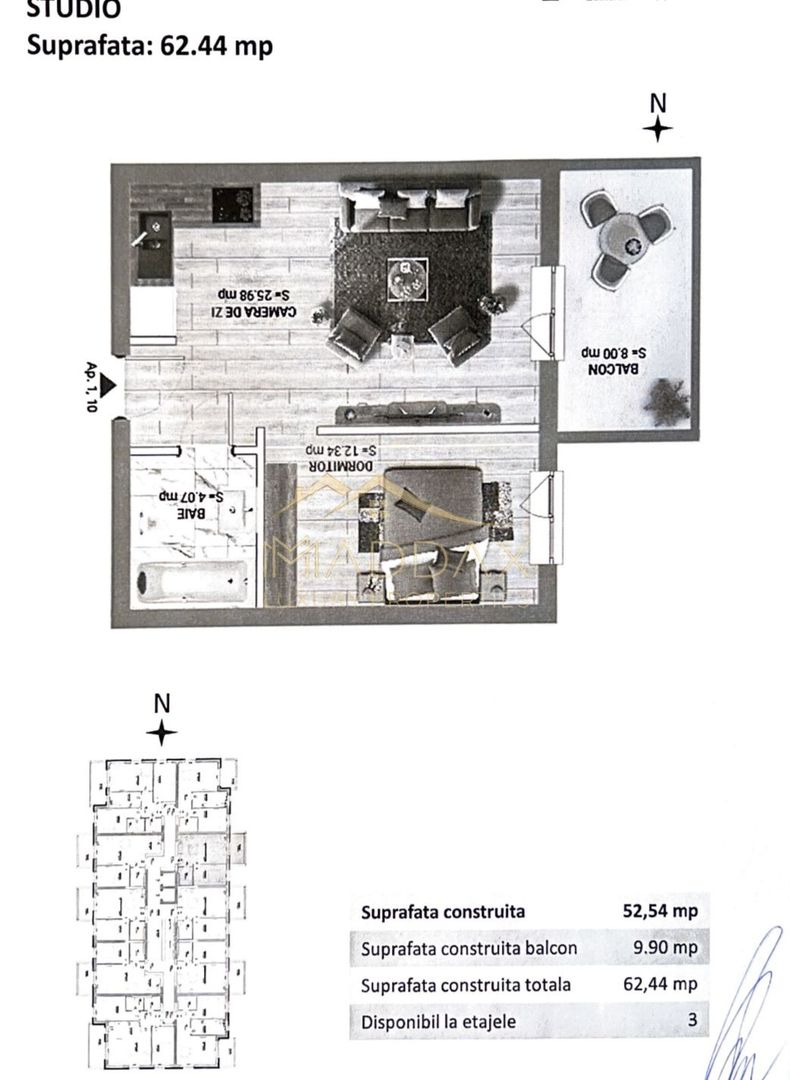 Apartament cu 2 camere *62.44mp* + Parcare / Mobilat // Baneasa Forest View - Schiță 51